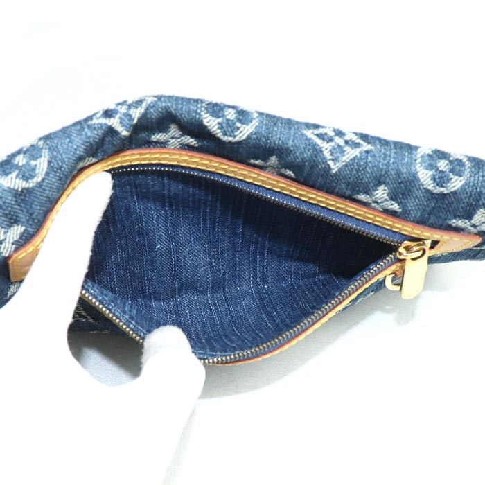 LOUIS VUITTON ルイ・ヴィトン ポシェット プラット クラッチバッグ モノグラムデニム ブルー M95007 TH0076 レディース【中古】