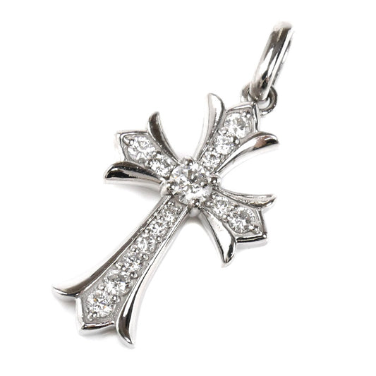 VALUABLE K18WG ホワイトゴールド VJ クロス ペンダントトップ ダイヤモンド0.30ct 2.6g メンズ【中古】【美品】