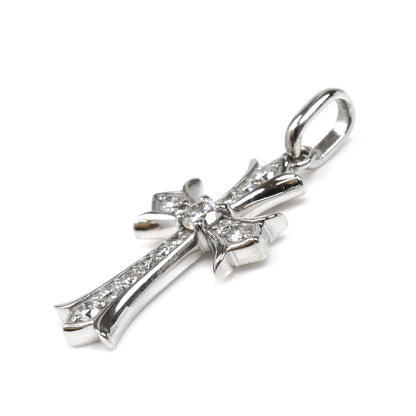 VALUABLE K18WG ホワイトゴールド VJ クロス ペンダントトップ ダイヤモンド0.30ct 2.6g メンズ【中古】【美品】