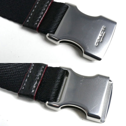 COACH コーチ デニム レザー シグネチャー ベルトバッグ ミニ ウエストバッグ ブラック CQ186 SV/BK レディース【未使用】【買取品】