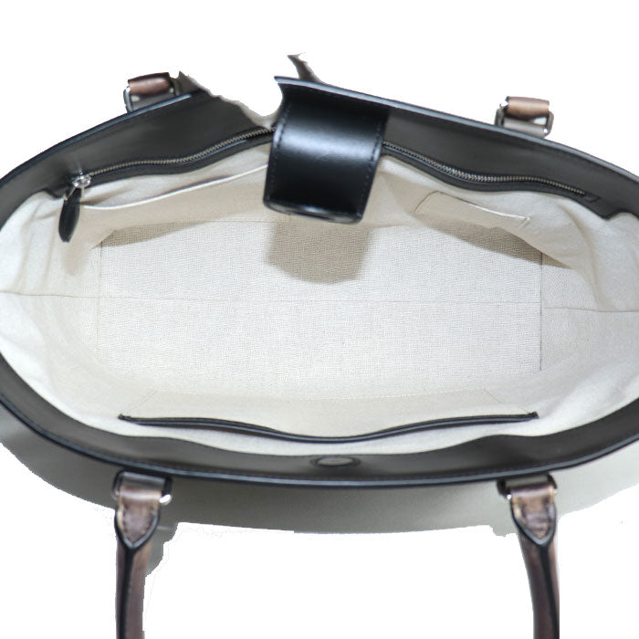 Berluti ベルルッティ トゥジュール ミニ カリグラフィ スクリット チェス パッチワークレザー トートバッグ カーキ 日本限定品 メンズ【中古】