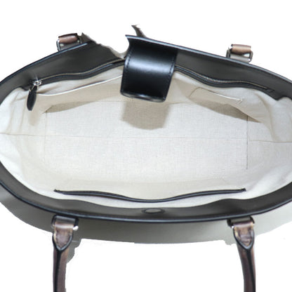 Berluti ベルルッティ トゥジュール ミニ カリグラフィ スクリット チェス パッチワークレザー トートバッグ カーキ 日本限定品 メンズ【中古】