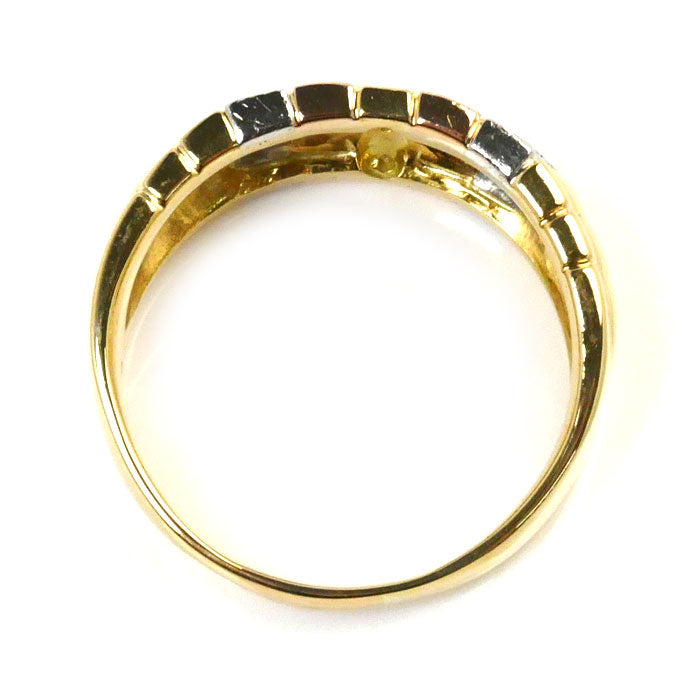 K18YG/PG/Pt900 リング・指輪 ダイヤモンド0.18ct 18号 6.5g レディース【中古】