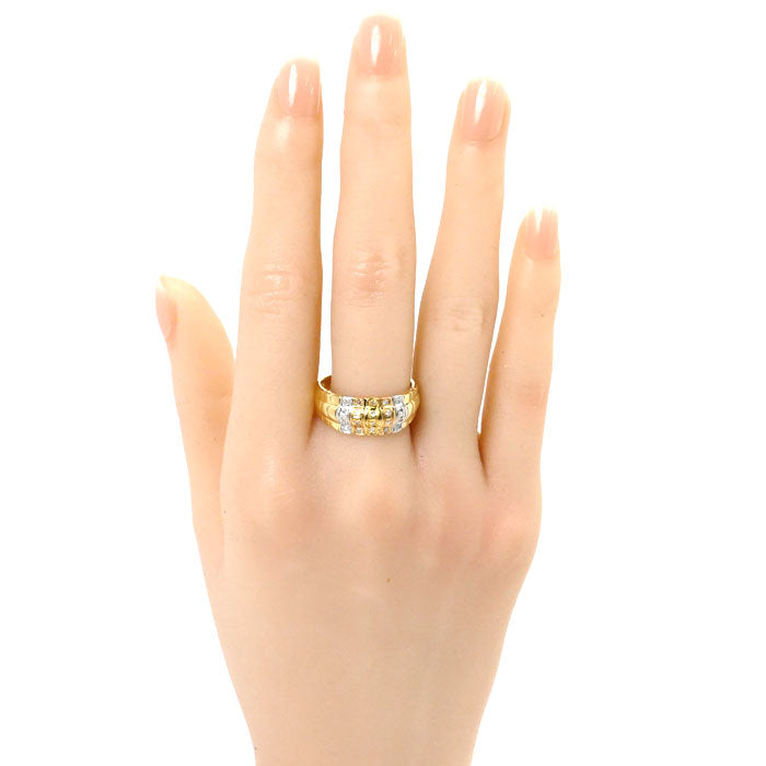 K18YG/PG/Pt900 リング・指輪 ダイヤモンド0.18ct 18号 6.5g レディース【中古】