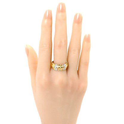 K18YG/PG/Pt900 リング・指輪 ダイヤモンド0.18ct 18号 6.5g レディース【中古】