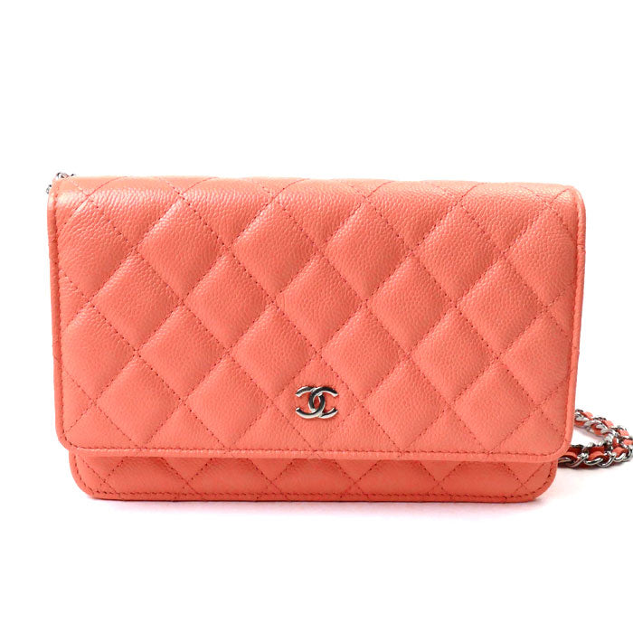 CHANEL シャネル タイムレスクラシック チェーンウォレット ショルダーバッグ サーモンピンク AP0250 レディース【中古】