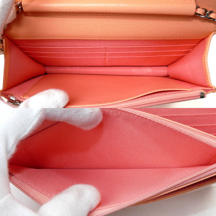 CHANEL シャネル タイムレスクラシック チェーンウォレット ショルダーバッグ サーモンピンク AP0250 レディース【中古】