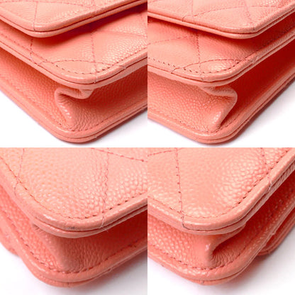 CHANEL シャネル タイムレスクラシック チェーンウォレット ショルダーバッグ サーモンピンク AP0250 レディース【中古】