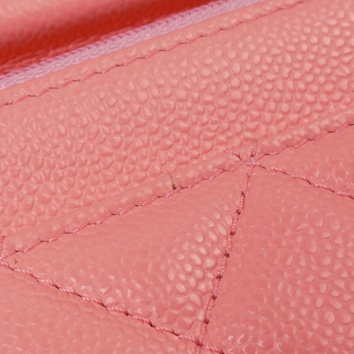 CHANEL シャネル タイムレスクラシック チェーンウォレット ショルダーバッグ サーモンピンク AP0250 レディース【中古】