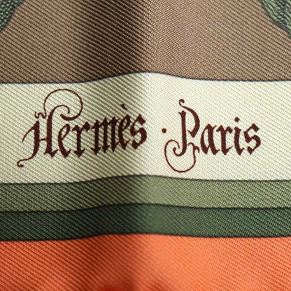 HERMES エルメス ガヴロッシュ45 デッラ カヴァッレリア スカーフ オレンジ マルチ 892813S 12 シルク レディース【中古】【美品】