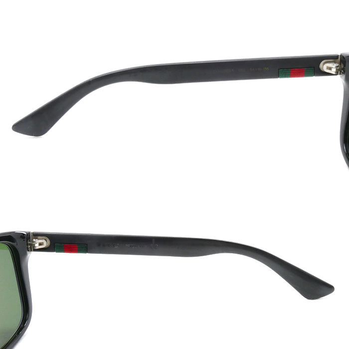 GUCCI グッチ サングラス ブラック グリーン GG0008SA 002 度入り ユニセックス 54ロ19-150【中古】
