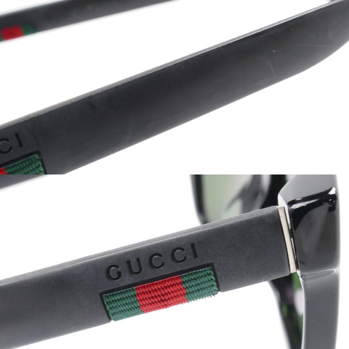 GUCCI グッチ サングラス ブラック グリーン GG0008SA 002 度入り ユニセックス 54ロ19-150【中古】