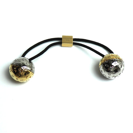 LOUIS VUITTON ルイ・ヴィトン メタル ゴム シュシュ・ナノグラム プラネット LV ヘアアクセサリー M80266 US1220 レディース【中古】【美品】