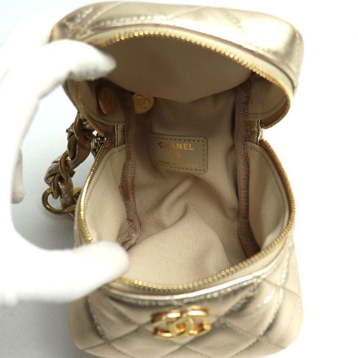 CHANEL シャネル マトラッセ チェーンクラッチ クラッチバッグ ゴールド AP2803 レディース【中古】【美品】