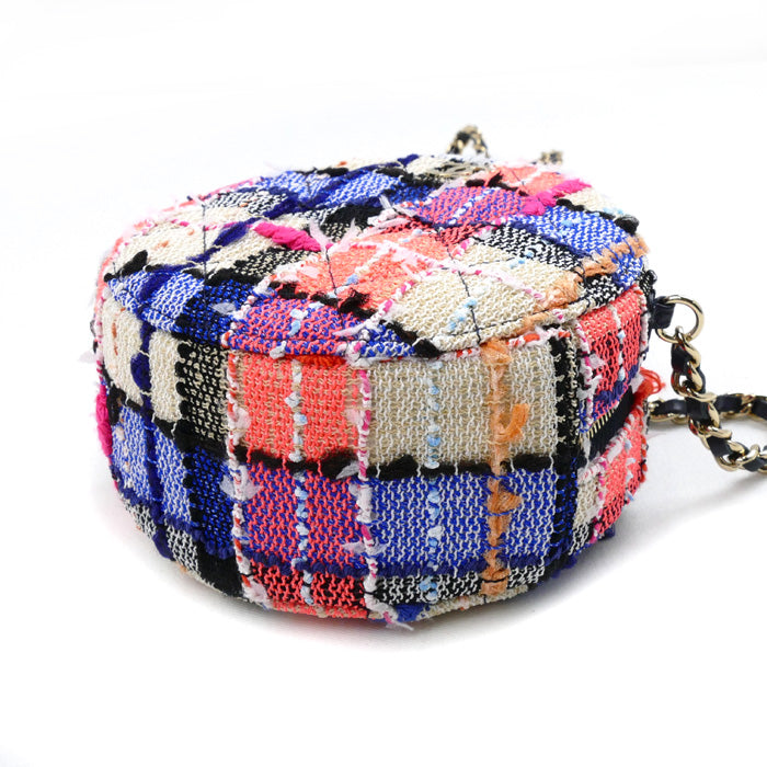 CHANEL シャネル ラウンド ミニ クラシック チェーンショルダー ショルダーバッグ マルチカラー AP0245 ツイード マルチ レディース【中古】【美品】