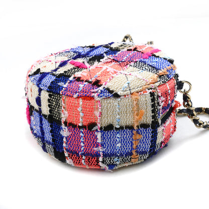 CHANEL シャネル ラウンド ミニ クラシック チェーンショルダー ショルダーバッグ マルチカラー AP0245 ツイード マルチ レディース【中古】【美品】