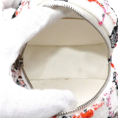 CHANEL シャネル ラウンド ミニ クラシック チェーンショルダー ショルダーバッグ ホワイト マルチ AP0245 ツイード マルチ レディース【中古】