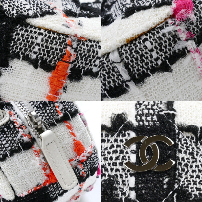CHANEL シャネル ラウンド ミニ クラシック チェーンショルダー ショルダーバッグ ホワイト マルチ AP0245 ツイード マルチ レディース【中古】