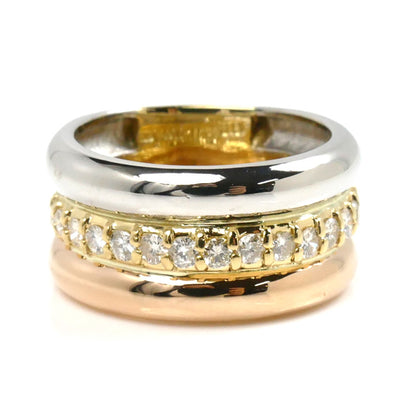 K18YG/K18PG/Pt900 ダイヤ リング・指輪 ダイヤモンド0.89ct 14号 10.7g レディース【中古】