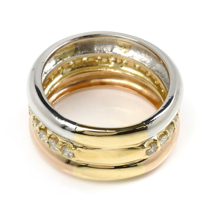 K18YG/K18PG/Pt900 ダイヤ リング・指輪 ダイヤモンド0.89ct 14号 10.7g レディース【中古】