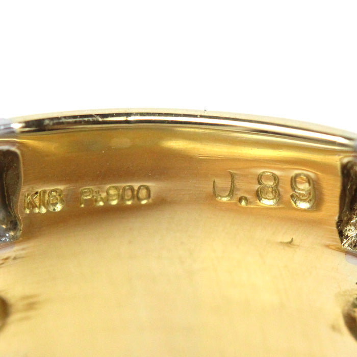 K18YG/K18PG/Pt900 ダイヤ リング・指輪 ダイヤモンド0.89ct 14号 10.7g レディース【中古】