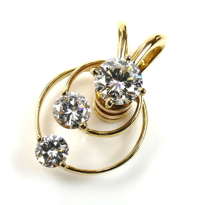 平和堂貿易 HCO K18YG イエローゴールド ペンダントトップ ダイヤモンド1.21ct 3.8g レディース【中古】