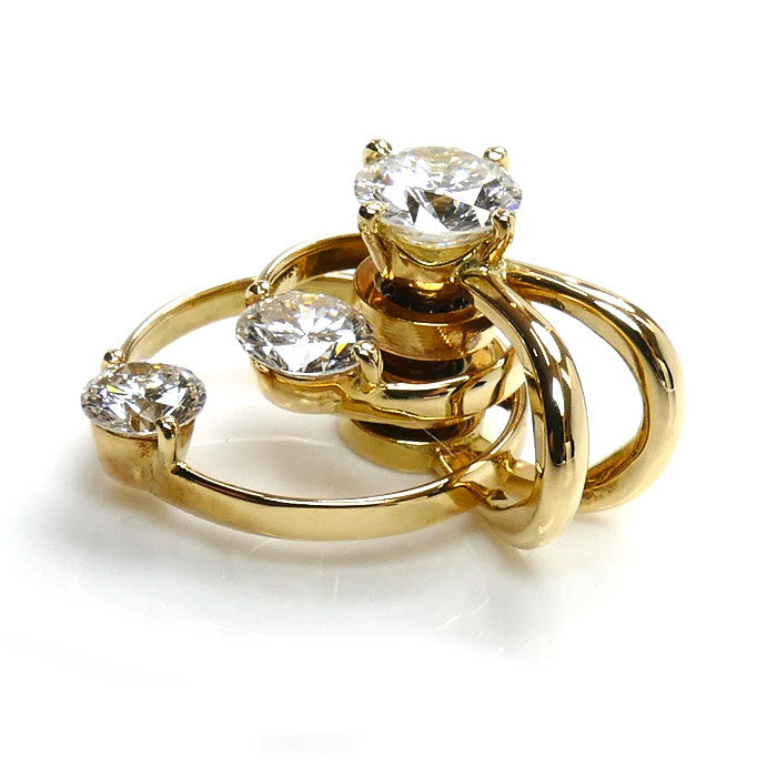 平和堂貿易 HCO K18YG イエローゴールド ペンダントトップ ダイヤモンド1.21ct 3.8g レディース【中古】