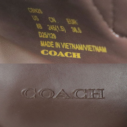 COACH コーチ ツーバンド プラットフォーム スライド シグネチャー サンダル ブラウン ｵｰｸ/ﾒｲﾌﾟﾙ CBH26 アウトレット レディース【中古】