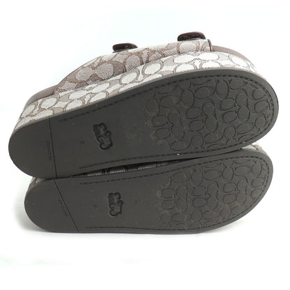 COACH コーチ ツーバンド プラットフォーム スライド シグネチャー サンダル ブラウン ｵｰｸ/ﾒｲﾌﾟﾙ CBH26 アウトレット レディース【中古】