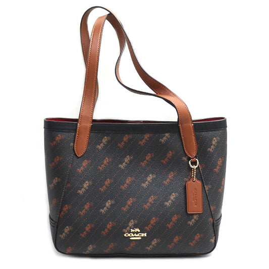 COACH コーチ ホース アンド キャリッジ トート27 トートバッグ ブラック ブラウン C4060 アウトレット レディース【中古】