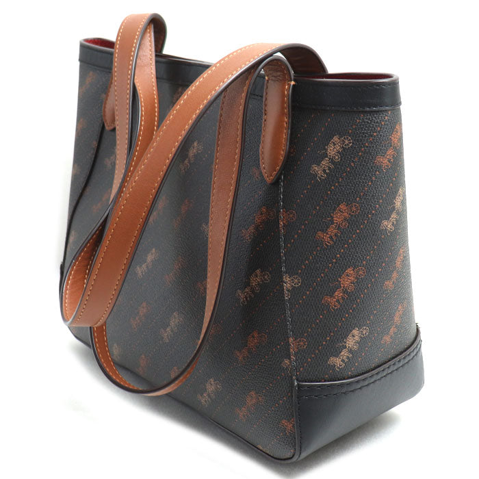 COACH コーチ ホース アンド キャリッジ トート27 トートバッグ ブラック ブラウン C4060 アウトレット レディース【中古】