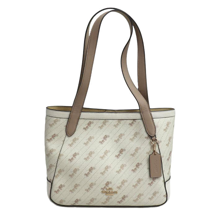 COACH コーチ ホース アンド キャリッジ トート27 トートバッグ ホワイト C4060 アウトレット レディース【中古】