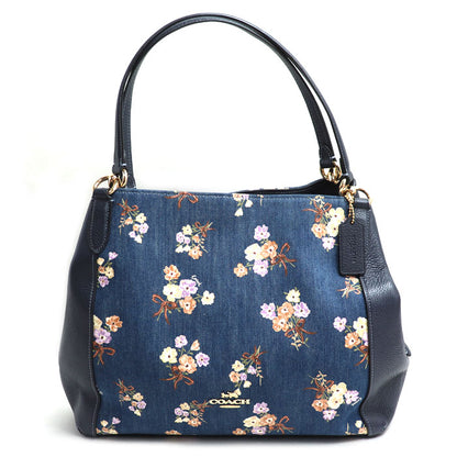 COACH コーチ フローラル ボックス プリント ハリー ショルダー ショルダーバッグ ブルー 91047 アウトレット レディース【中古】