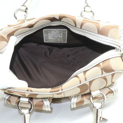 COACH コーチ シグネチャー ミニボストン ハンドバッグ ベージュ 6232 レディース【中古】