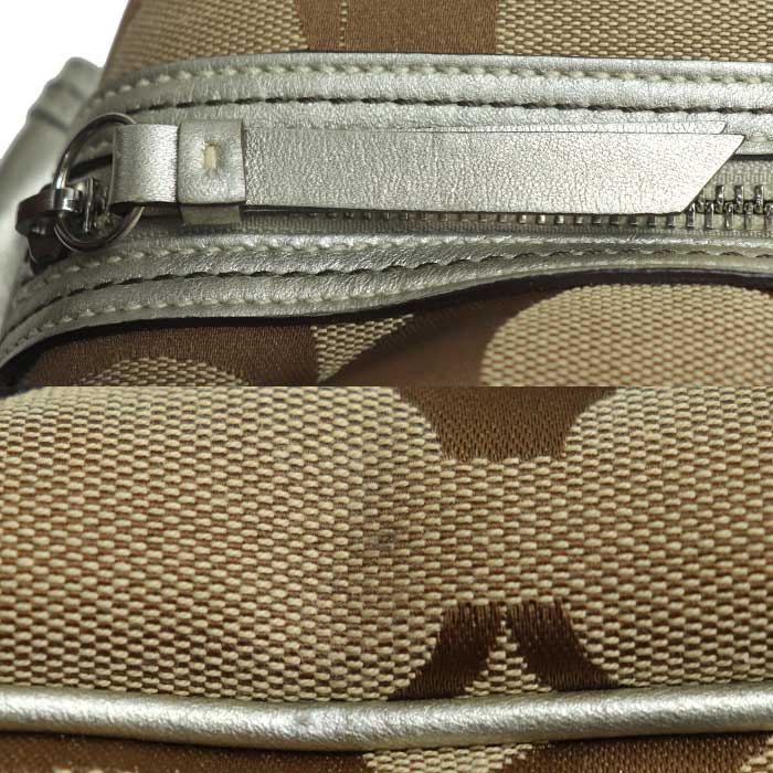 COACH コーチ シグネチャー ミニボストン ハンドバッグ ベージュ 6232 レディース【中古】