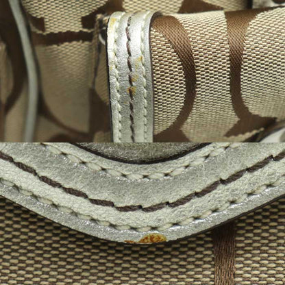 COACH コーチ シグネチャー ミニボストン ハンドバッグ ベージュ 6232 レディース【中古】