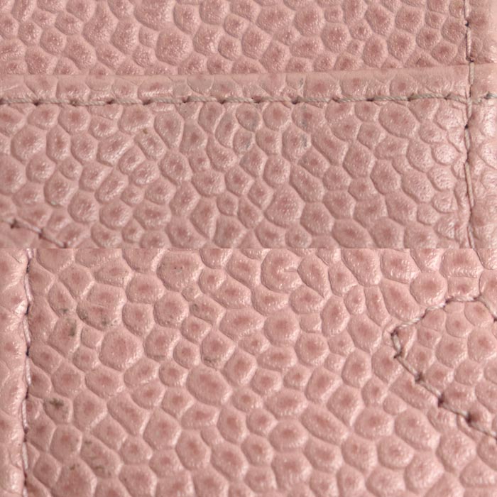 CHANEL シャネル ココマーク キャビアスキン カードケース ピンク レディース【中古】