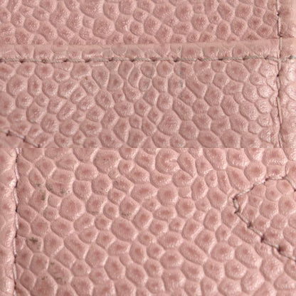 CHANEL シャネル ココマーク キャビアスキン カードケース ピンク レディース【中古】