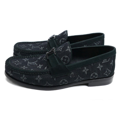 LOUIS VUITTON ルイ・ヴィトン メジャーライン ローファー モノグラムデニム ブラック 1AC5K3 FA0273 
6 1/2 M メンズ【中古】【極美品】