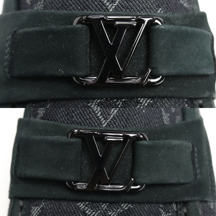 LOUIS VUITTON ルイ・ヴィトン メジャーライン ローファー モノグラムデニム ブラック 1AC5K3 FA0273 
6 1/2 M メンズ【中古】【極美品】