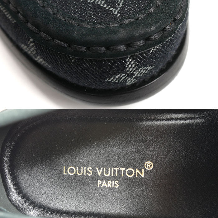LOUIS VUITTON ルイ・ヴィトン メジャーライン ローファー モノグラムデニム ブラック 1AC5K3 FA0273 
6 1/2 M メンズ【中古】【極美品】