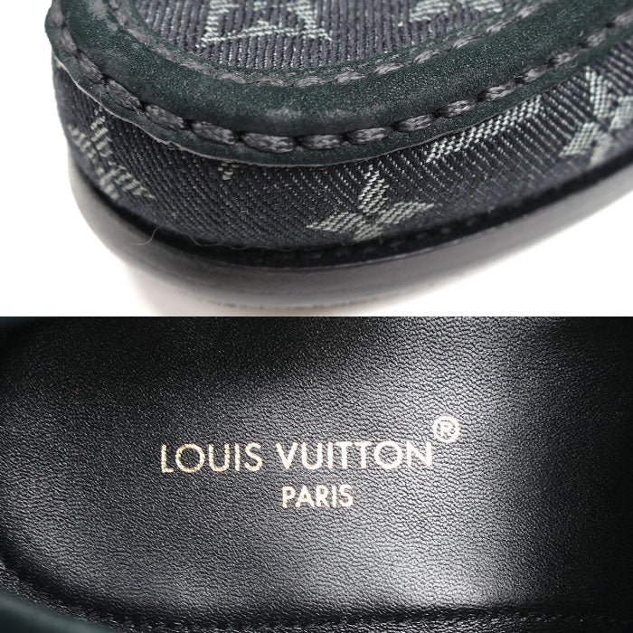 LOUIS VUITTON ルイ・ヴィトン メジャーライン ローファー モノグラムデニム ブラック 1AC5K3 FA0273 
6 1/2 M メンズ【中古】【極美品】