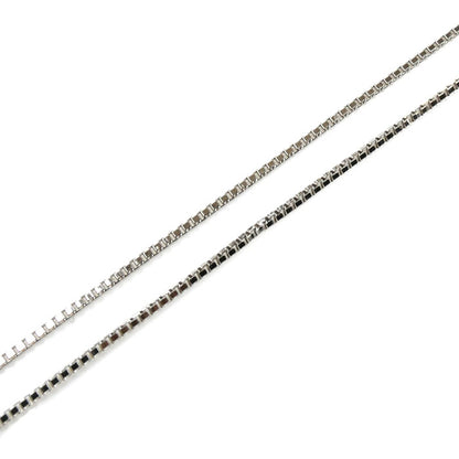 K18WG ホワイトゴールド ネックレス ベネチアン 2.4g ~45cm フリーチェーン【中古】