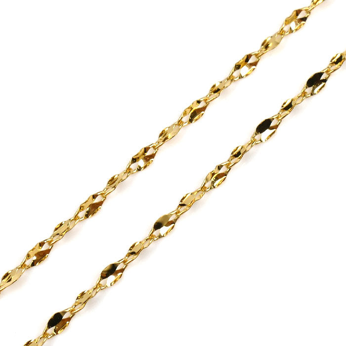 K24YG イエローゴールド デザイン ネックレス 1.3g 45cm【中古】【美品】