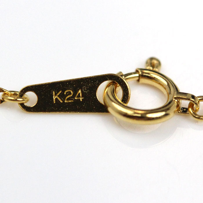 K24YG イエローゴールド デザイン ネックレス 1.3g 45cm【中古】【美品】