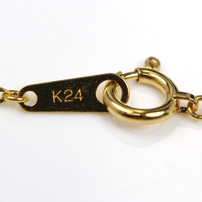 K24YG イエローゴールド デザイン ネックレス 1.3g 45cm【中古】【美品】