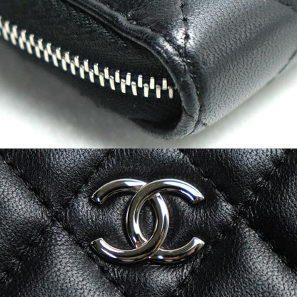 CHANEL シャネル マトラッセスモールジップウォレット 長財布 ラウンドファスナー ブラック A80481 レディース【中古】