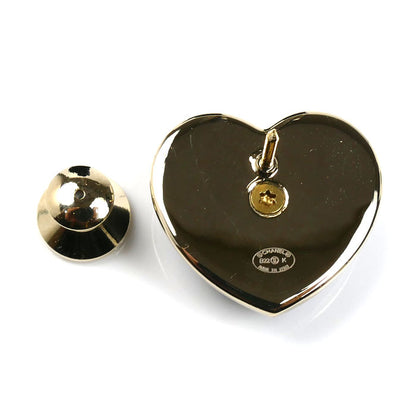 CHANEL シャネル ラムスキン メタル ピンブローチ ココマーク ハート ブローチ AB9569 レディース【中古】【美品】