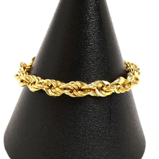 K18YG イエローゴールド ロープ リング・指輪 22号 0.8g ユニセックス【中古】