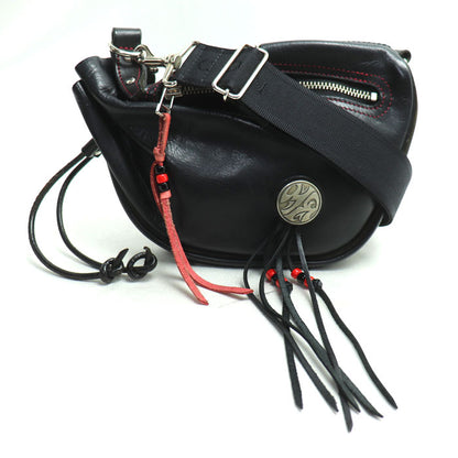 REDMOON レッドムーン マルボロ コンチョ付き ショルダーバッグ ブラック メンズ【中古】